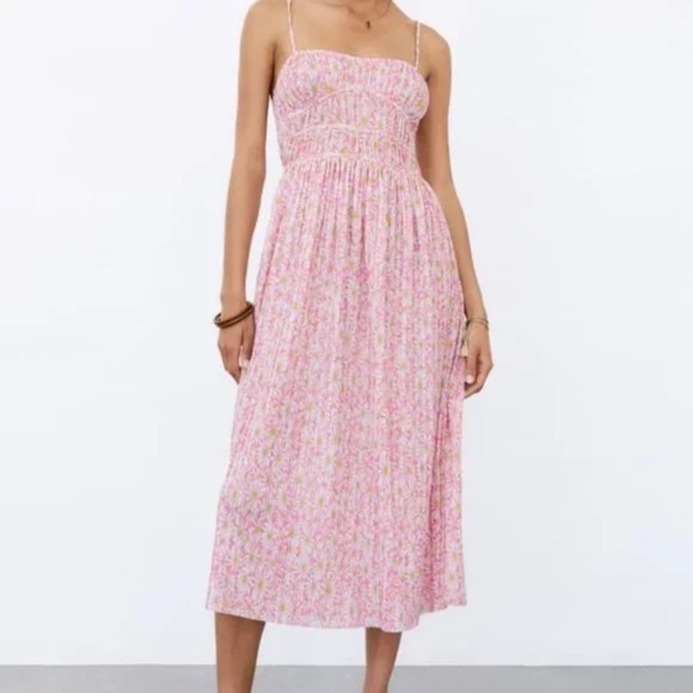 Zara Pink Floral Maxi Dress